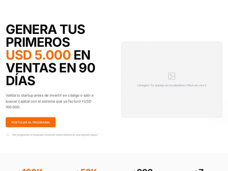 Preview for Startup Validation Landing Page Template