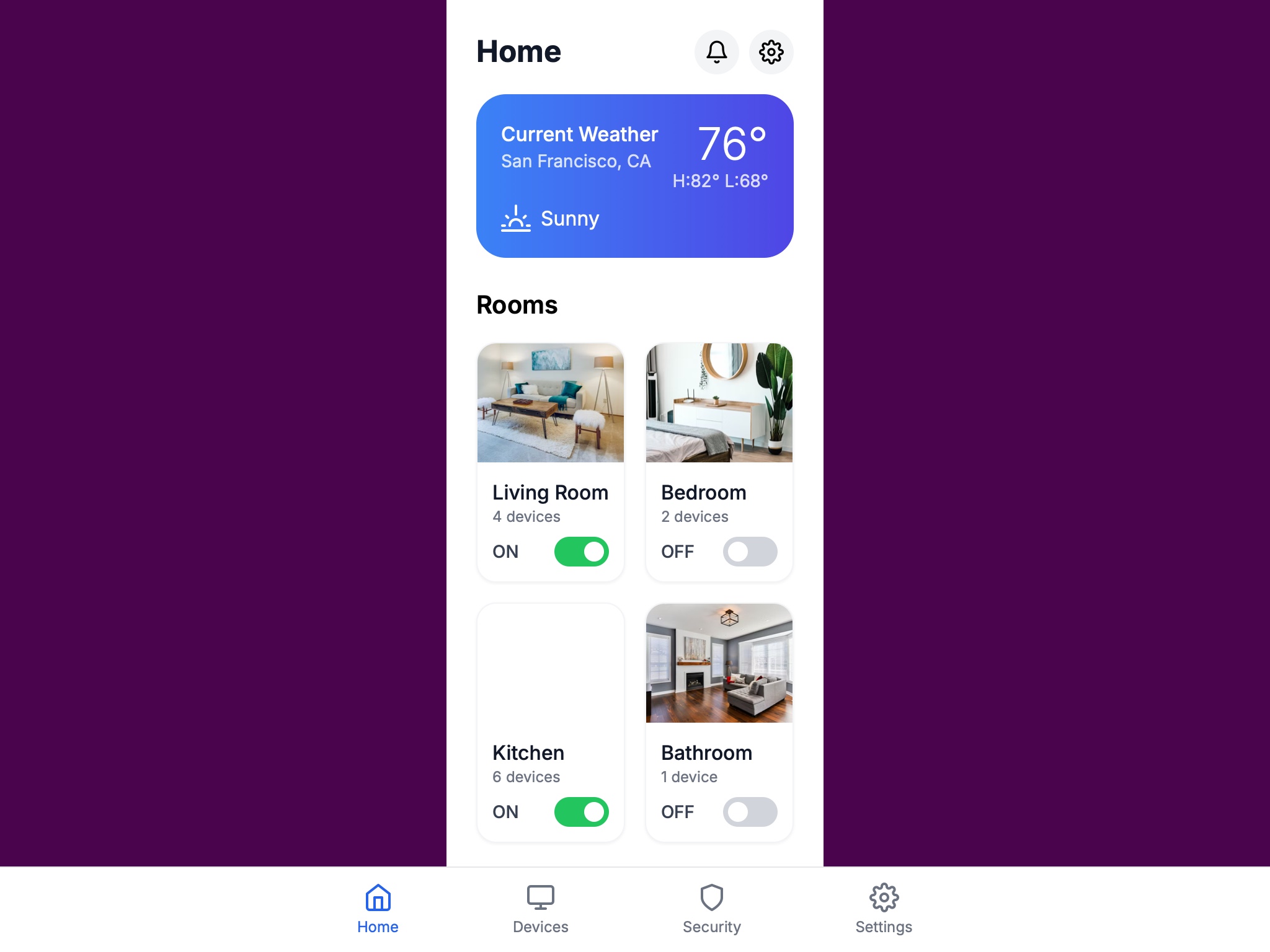 Preview for Home Automation Control Panel