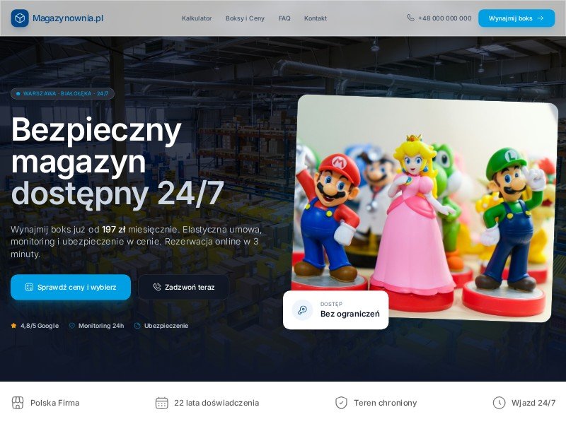 Preview for Self Storage Landing Page Template
