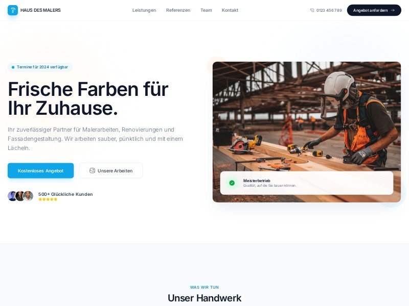 Preview for Painter Service Landing Page Template
