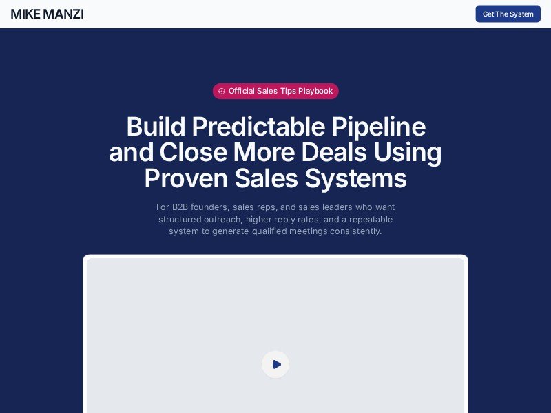 Preview for B2B Sales Playbook Landing Page Template