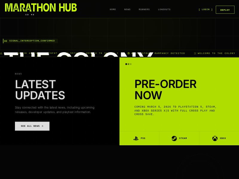 Preview for Sci‑Fi Game Landing Page Template