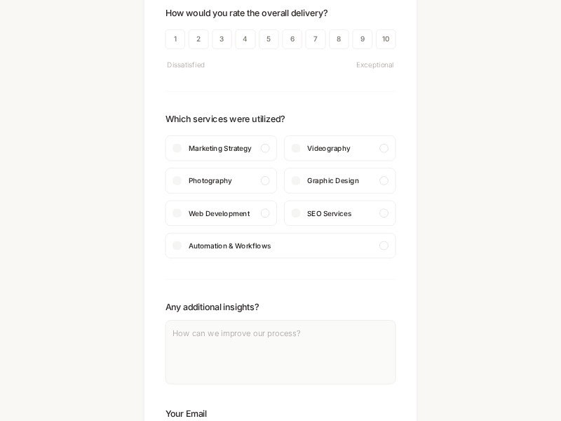 Preview for Agency Project Feedback Form Template