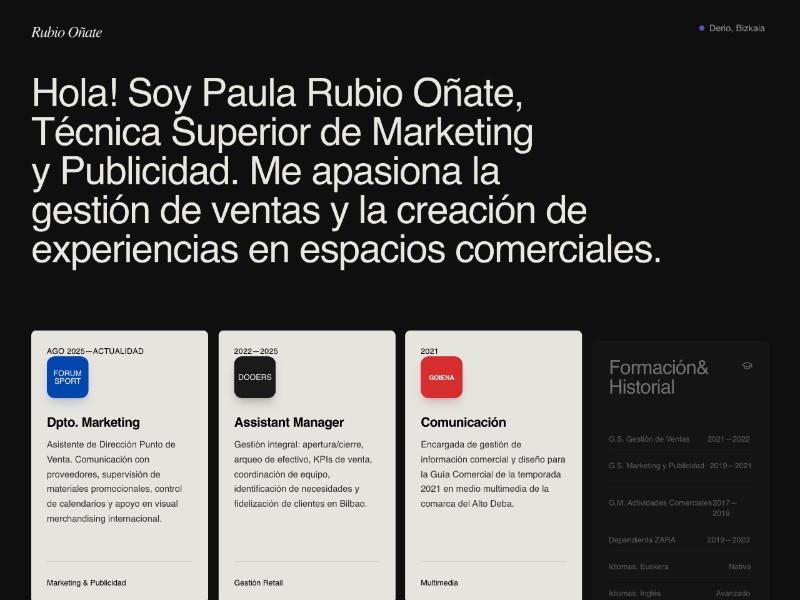 Preview for Marketing & Retail Portfolio Template