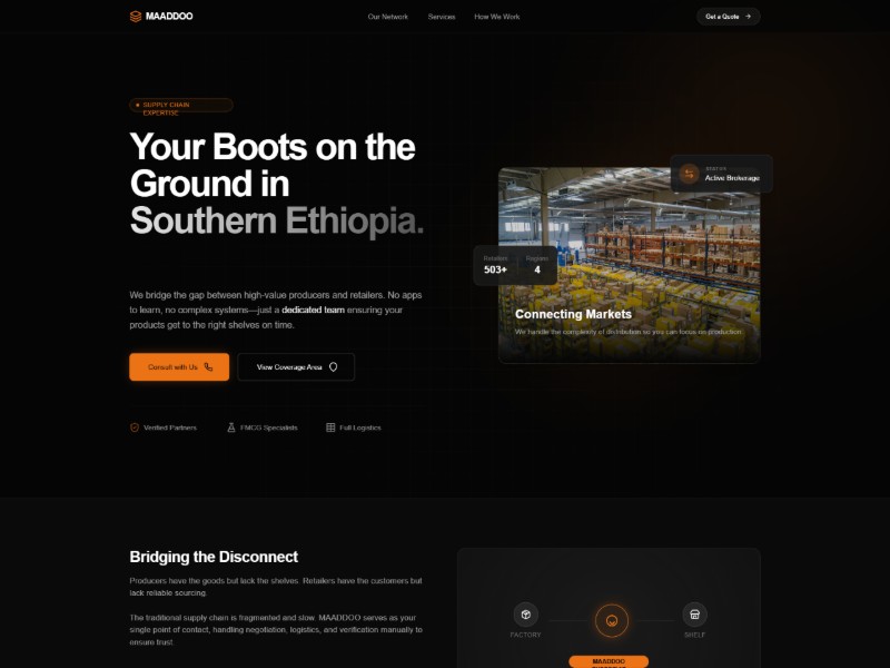 Preview for Supply Chain Networking Landing Page Template