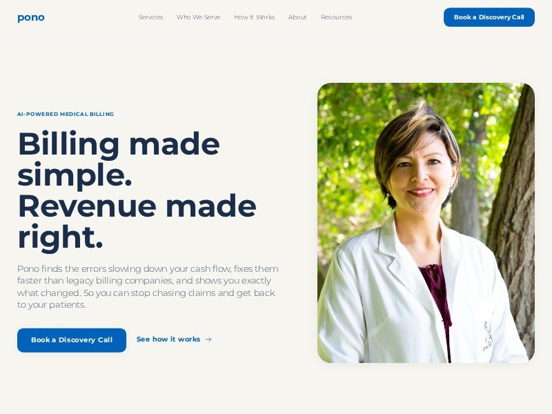 Preview for AI-Powered Medical Billing Landing Page Template