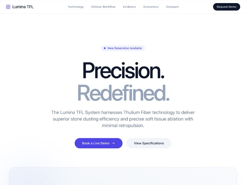 Preview for Medical Device Landing Page Template for Lumina TFL System