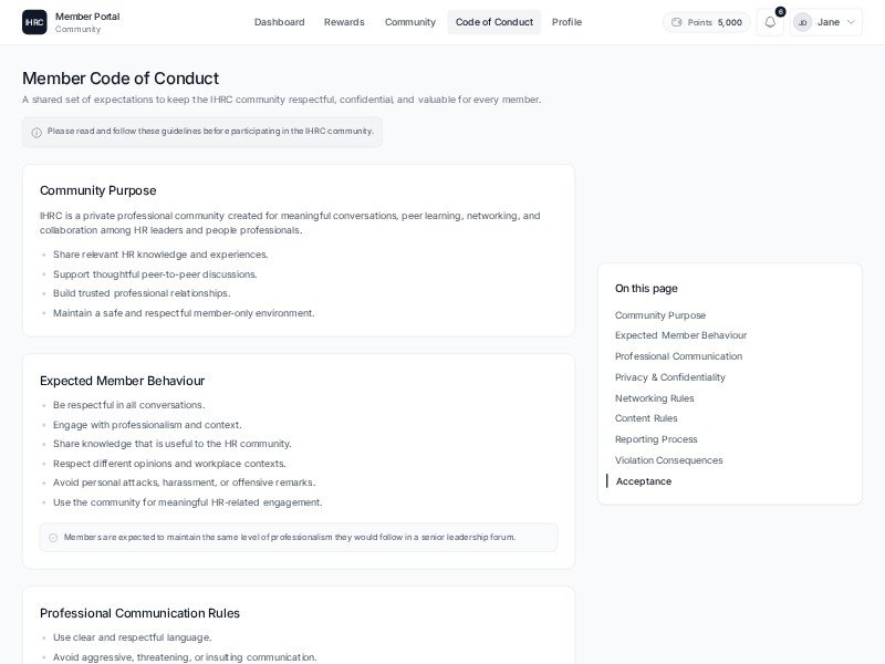Preview for HR Community Member Portal Template