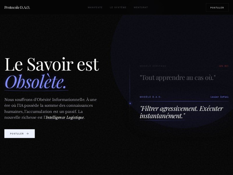 Preview for Intelligence Logistique Mentorship Landing Page Template