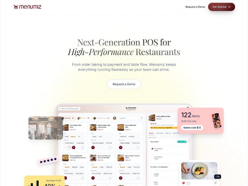 Preview for Restaurant POS Landing Page Template