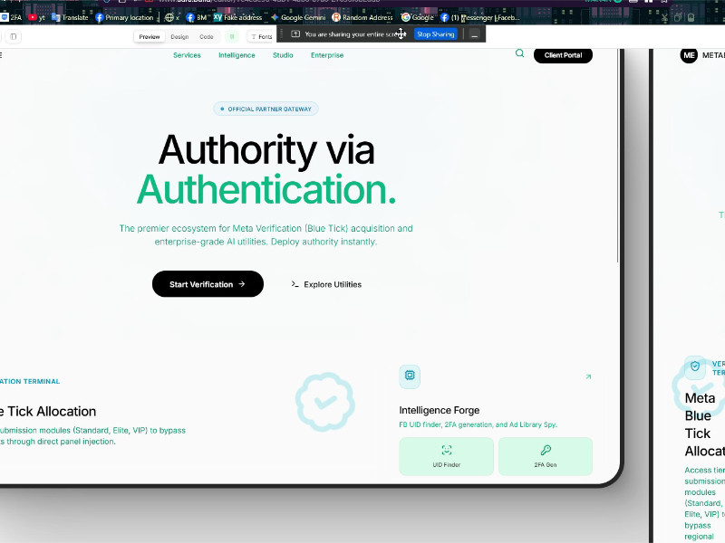 Preview for Meta Verification Landing Page Template