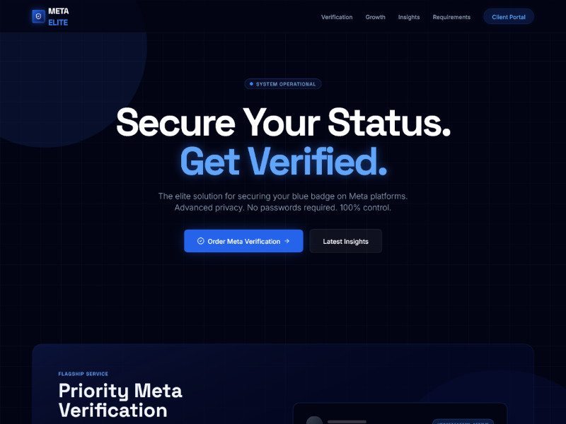 Preview for Meta Verification Service Landing Page Template