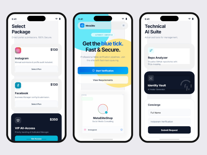 Preview for MetaEliteShop Mobile UI Landing Page Template