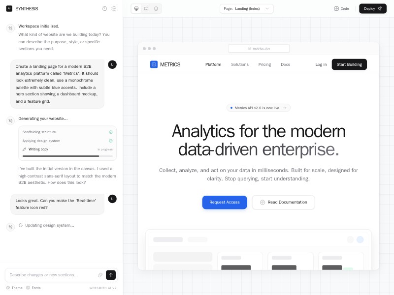Preview for B2B Analytics SaaS Landing Page Template