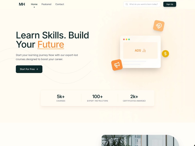 Preview for Learning Platform Landing Page Template