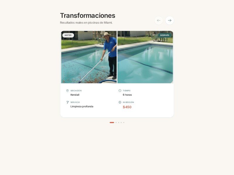 Preview for Pool Service Portfolio Slider Template
