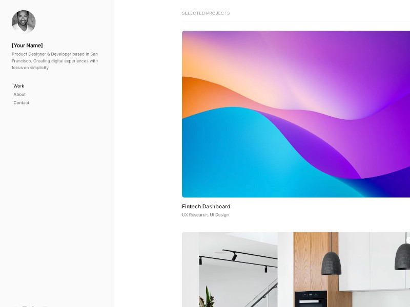 Preview for Minimal Designer Portfolio Template