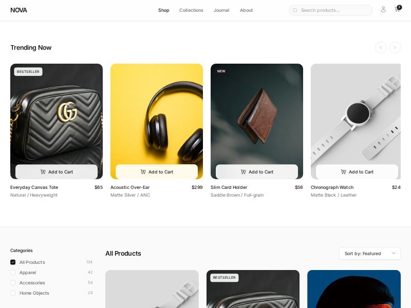 Preview for Minimal E-commerce Website Template