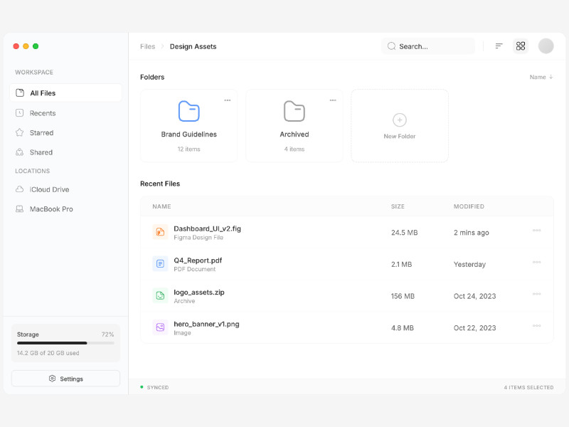 Preview for Minimal File Manager Dashboard Template
