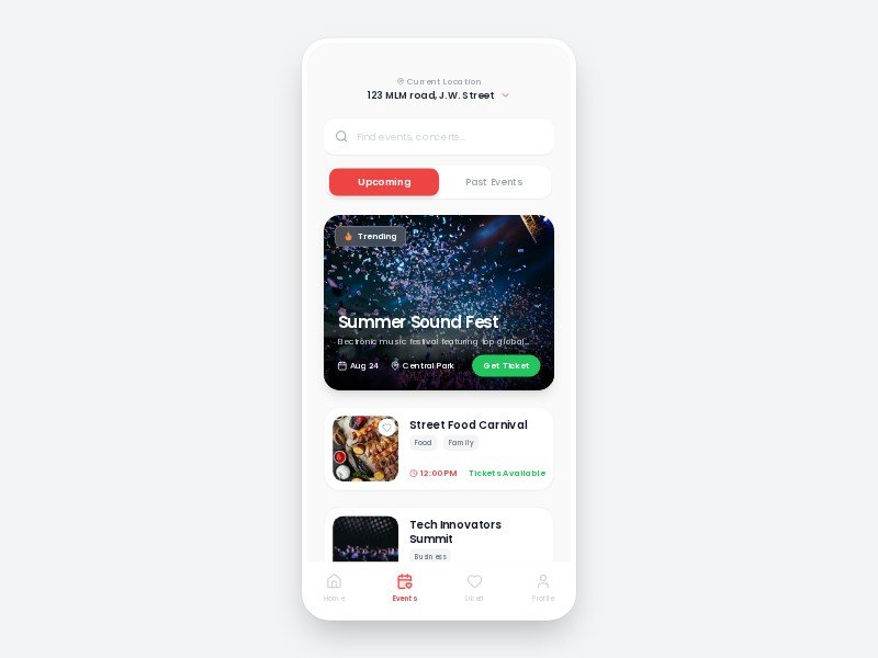 Preview for Mobile Events App UI Template