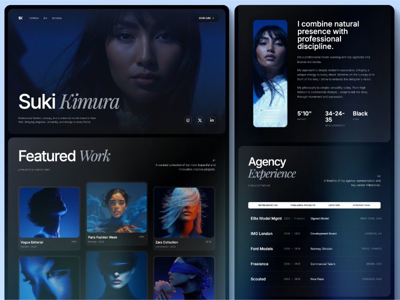 Preview for Model Portfolio Landing Page Template