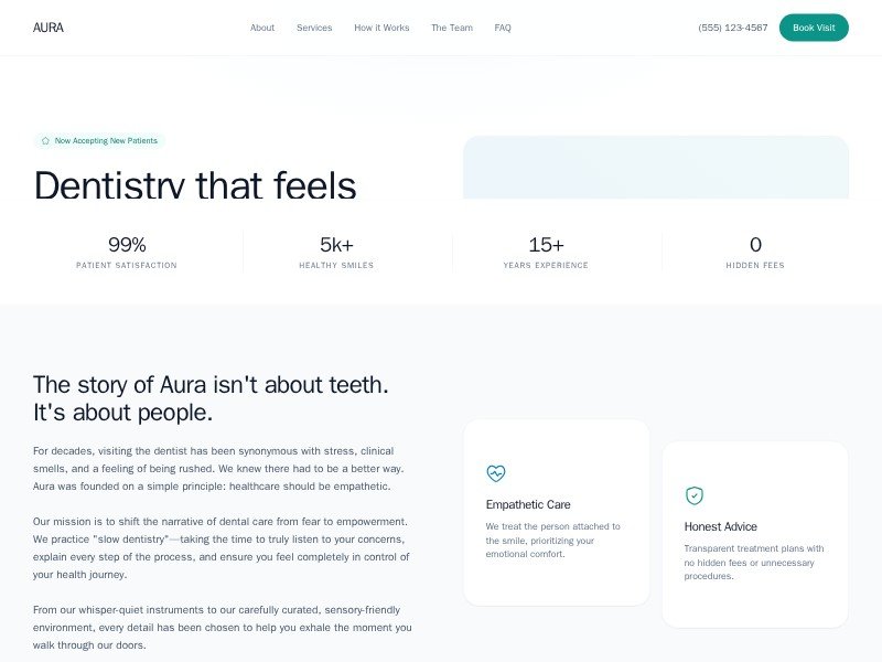 Preview for Aura Dental Clinic Landing Page Template