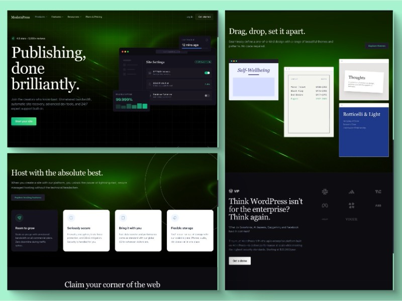 Preview for ModernPress CMS Landing Page Template