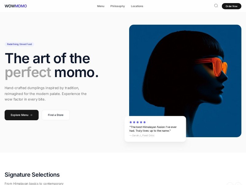 Preview for Modern Momo Restaurant Landing Page Template