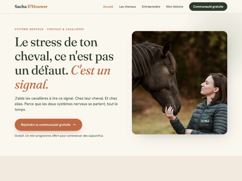 Preview for Sacha D'Houwer - Système nerveux équin & entreprenariat