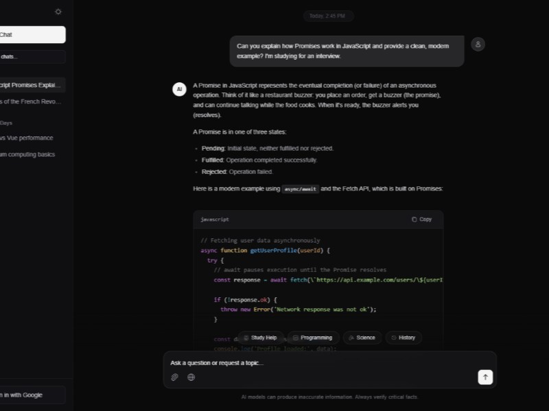 Preview for AI Knowledge Chat Interface Template