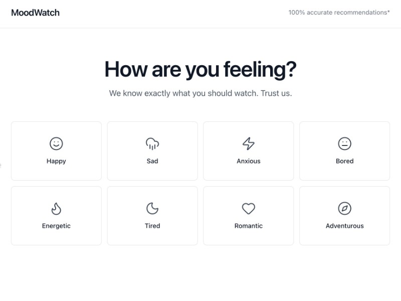 Preview for Mood-Based TV & Movie Recommendation Template