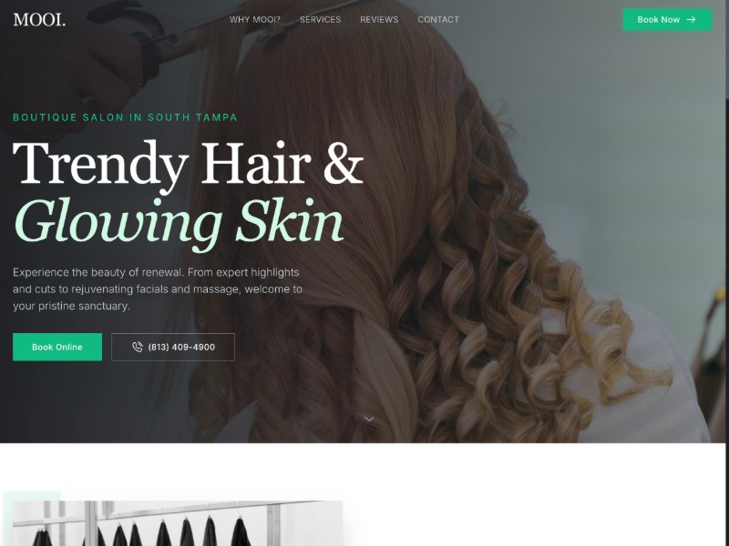 Preview for Mooi Salon & Spa Landing Page Template