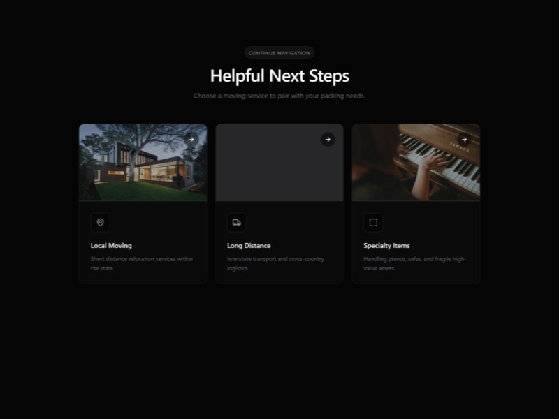 Preview for Moving Services Navigation Section Template