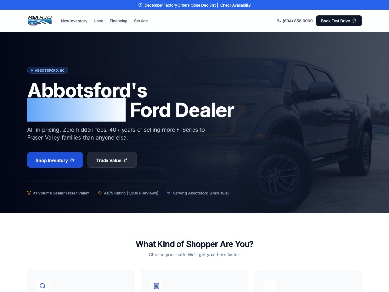 Preview for Automotive Lease Offers Landing Page Template