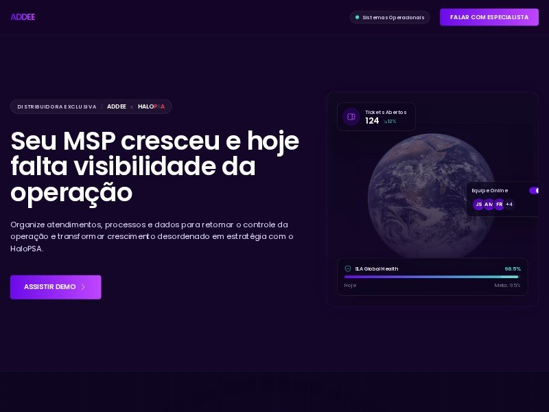 Preview for MSP HaloPSA Landing Page Template