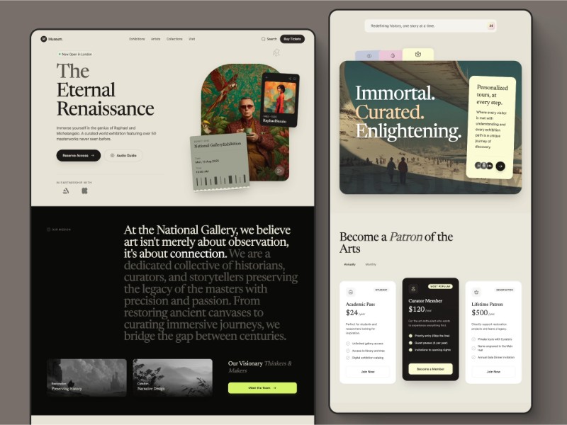 Preview for Museum Exhibition Landing Page Template
