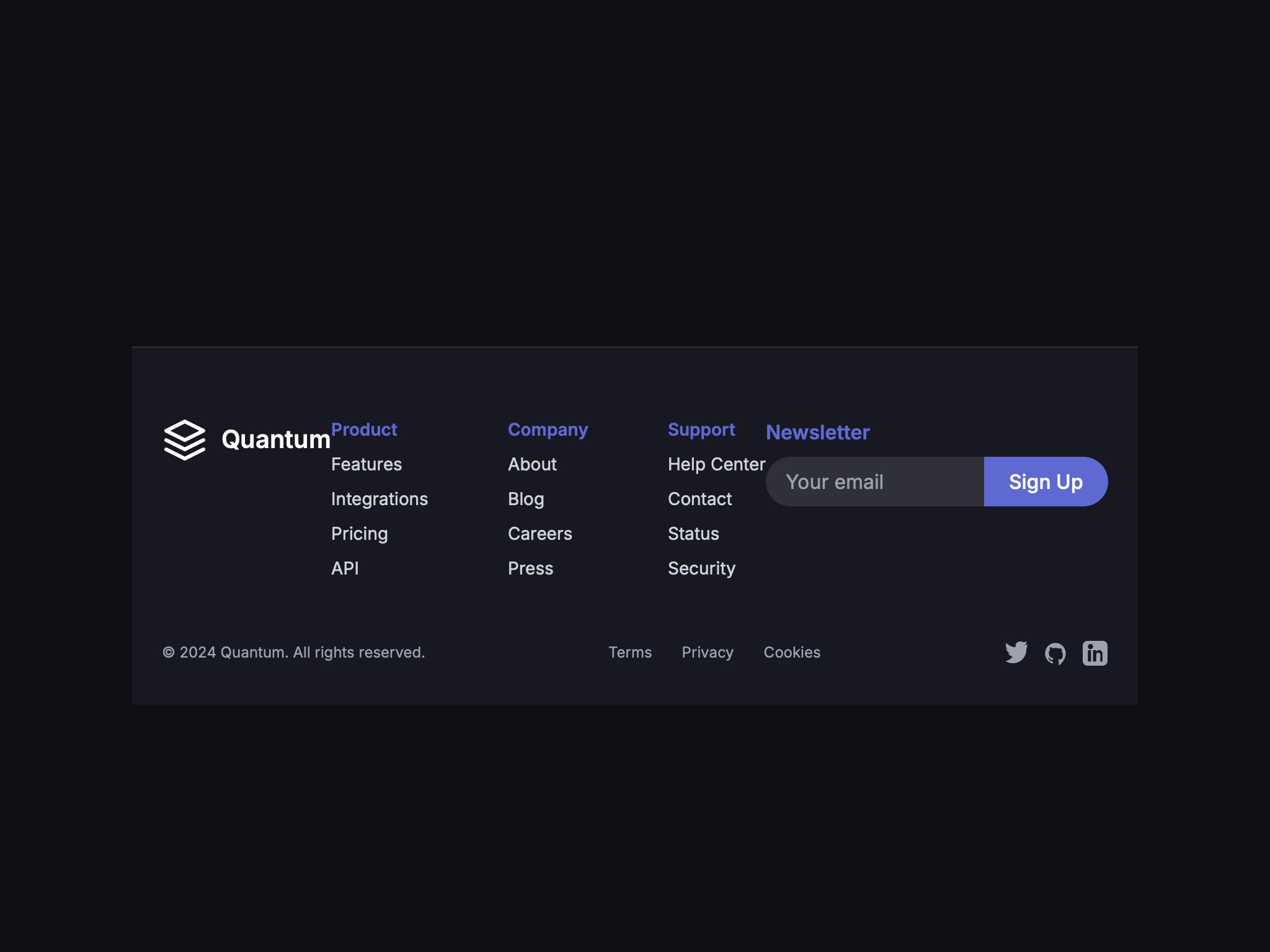 Preview for Website Footer with Navigation and Signup