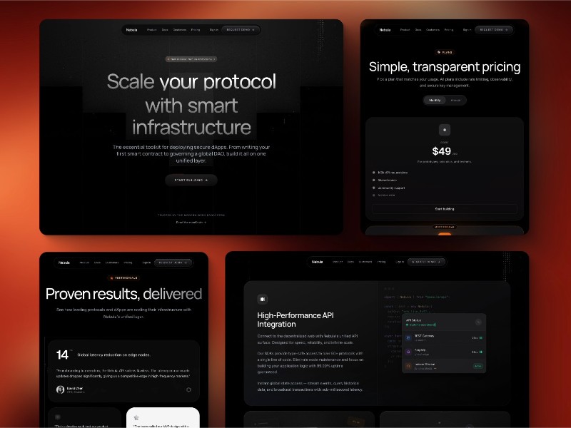 Preview for Nebula Web3 Infrastructure Landing Page Template