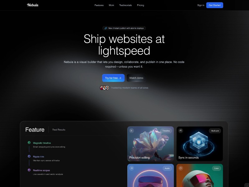Preview for Nebula Marketing Site Template