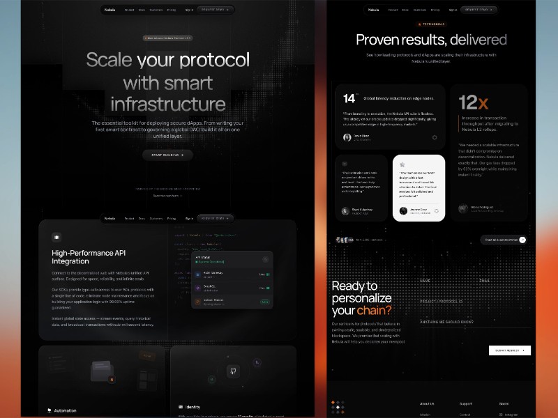 Preview for Nebula Web3 Infrastructure Landing Page Template