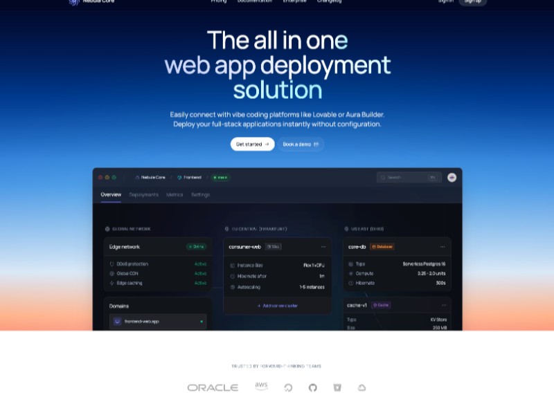 Preview for Web App Deployment Landing Page Template