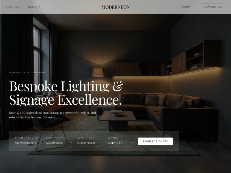 Preview for Neon Signage Services Landing Page Template