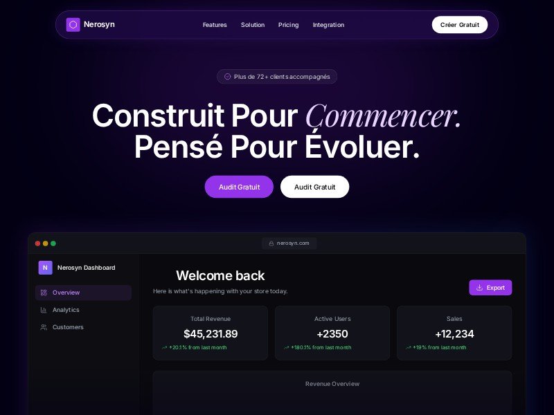 Preview for Nerosyn SaaS Landing Page Template