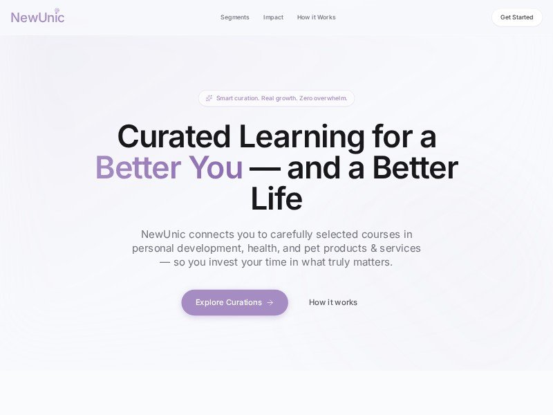 Preview for Curated Learning Landing Page Template