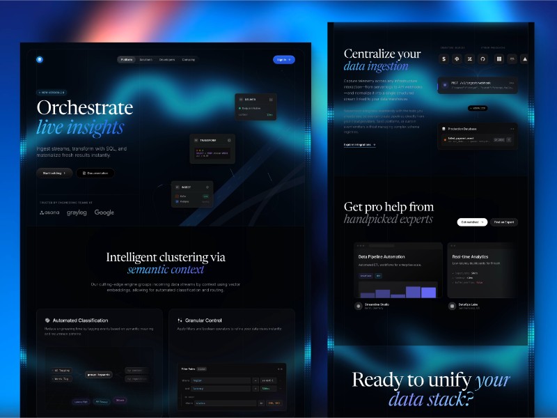 Preview for Nexastream Dark Mode SaaS Landing Page Template