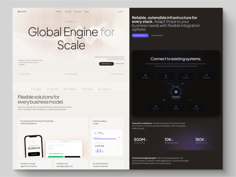 Preview for Fintech API Landing Page Template