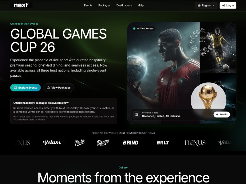 Preview for Sports Hospitality Landing Page Template