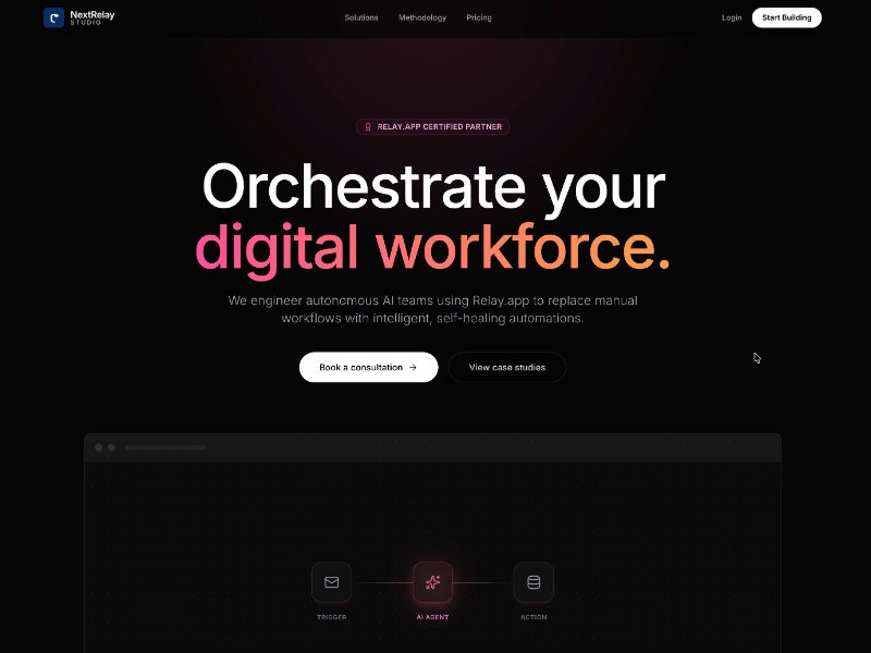 Preview for NextRelay Studio Automation Landing Page Template
