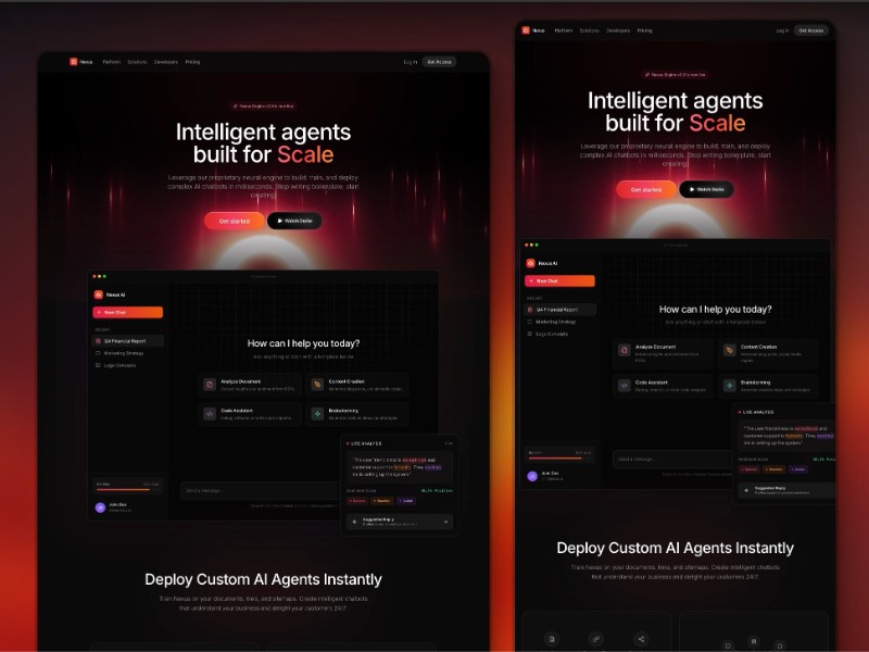 Preview for Nexus AI Chatbot Landing Page Template