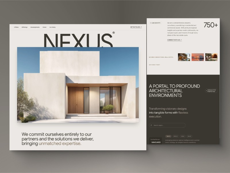 Preview for Nexus Architecture Real Estate Landing Page Template